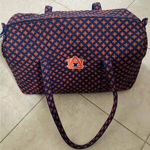 Large Vera Bradley Collegiate Auburn Tigers Quilted Duffel Bag